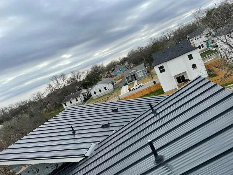 Standing seam metal roof panels with vents for Skylight Repair in Brandon